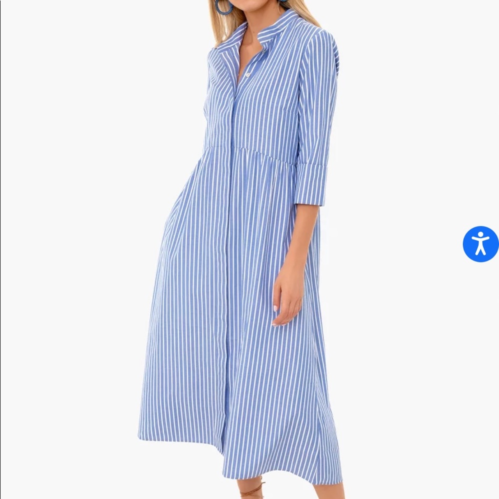 Tuckernuck Chambray Stripe Midi Royal Shirt Dress